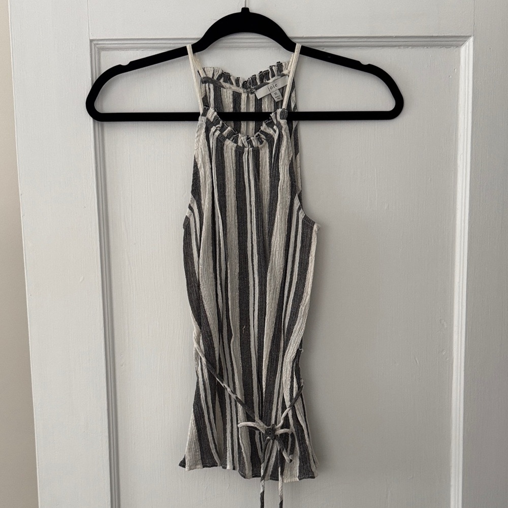 Joie Black and Cream Fringe Detail
